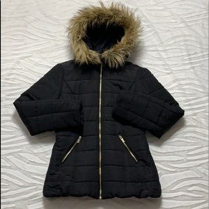 H&M Puffer Jacket Faux Furr Trim Hood